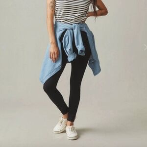 American Giant No BS Pant Women's 10 High Rise Pull On Super Black Made In USA